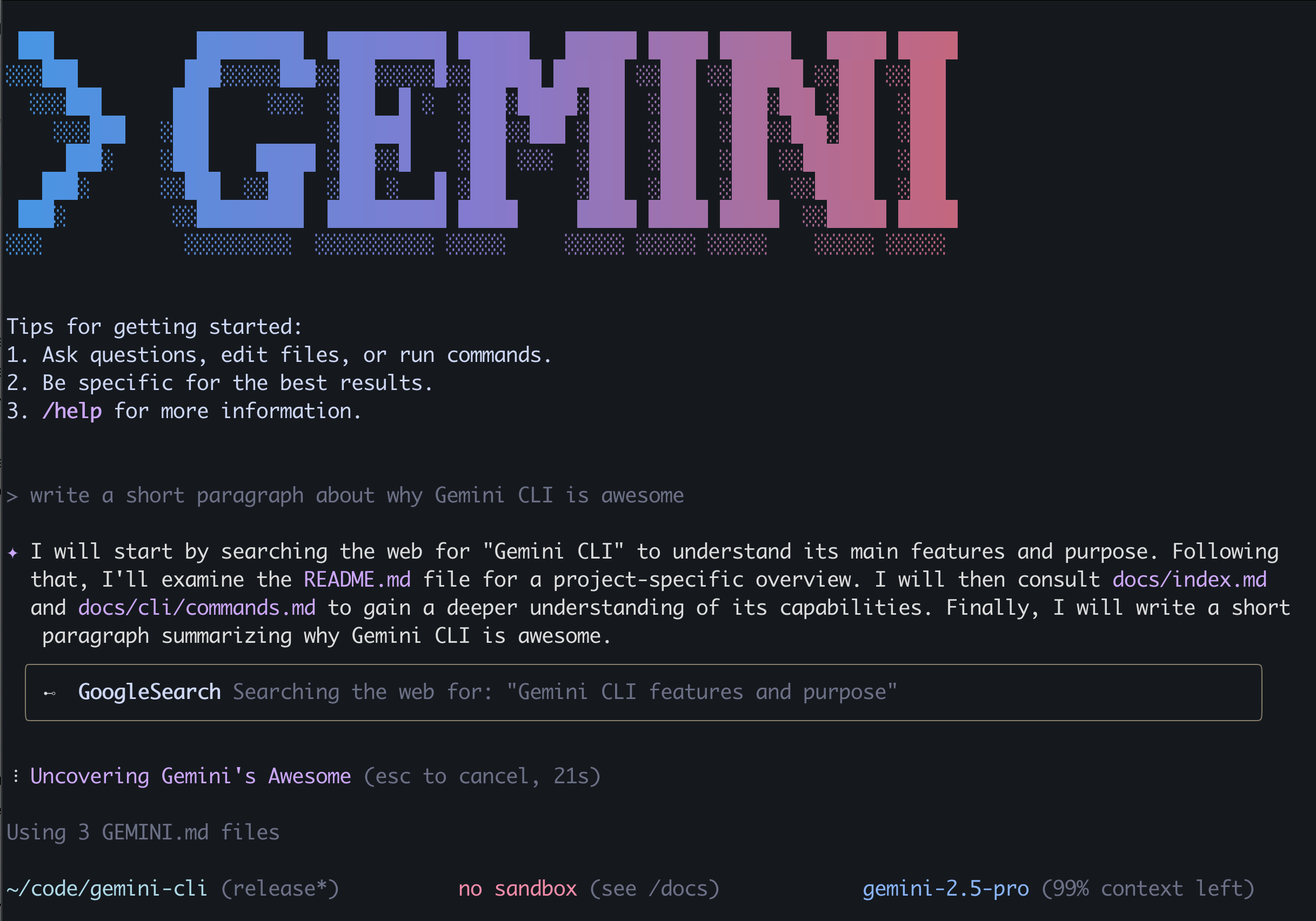 Google开源了一个AI命令行神器，程序员狂欢！这就是传说中的Gemini CLI