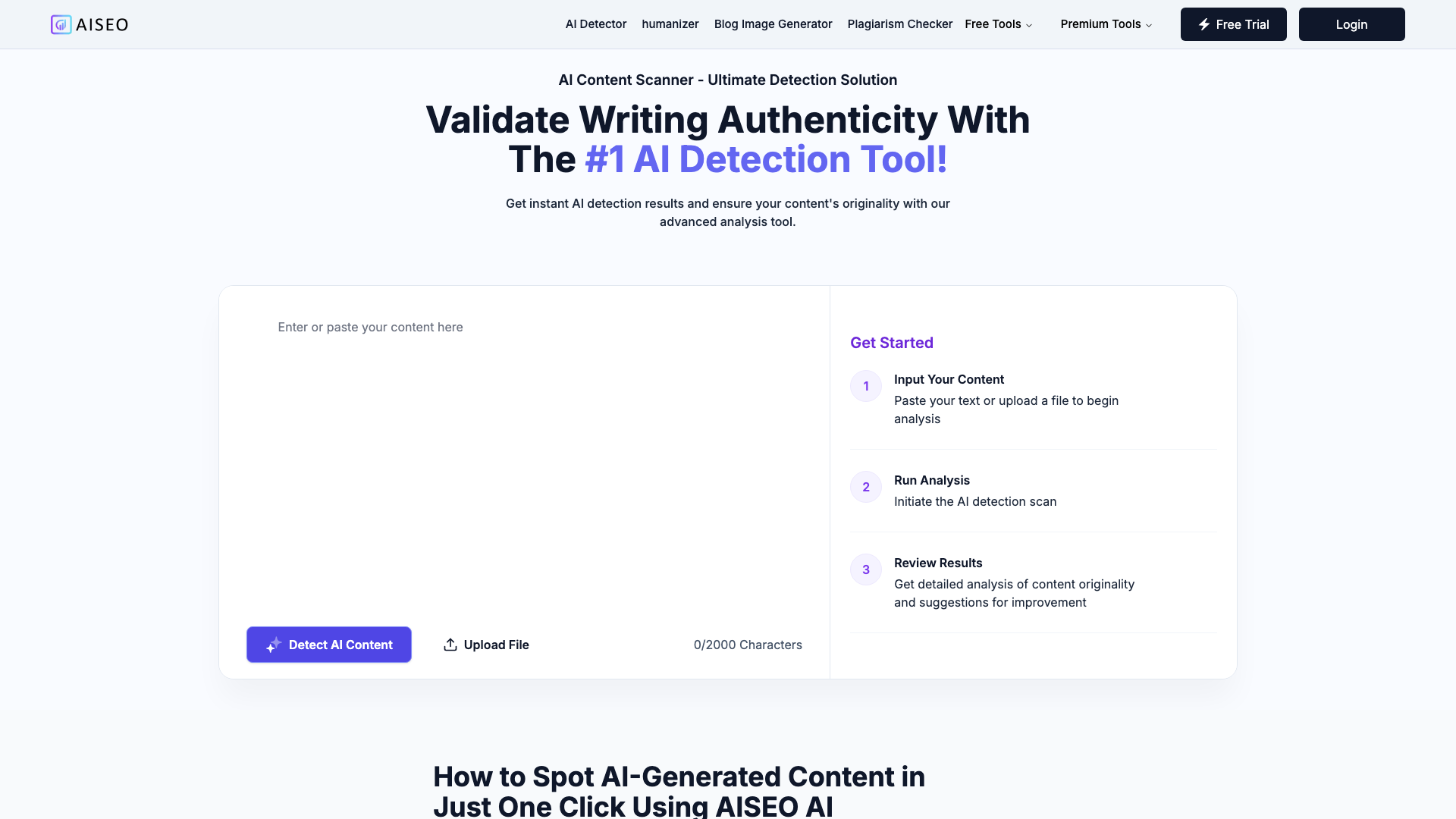 AISEO AI Content Detector 截图 1
