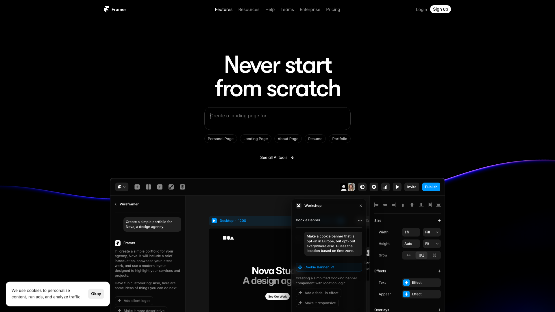 Framer AI 截图 1