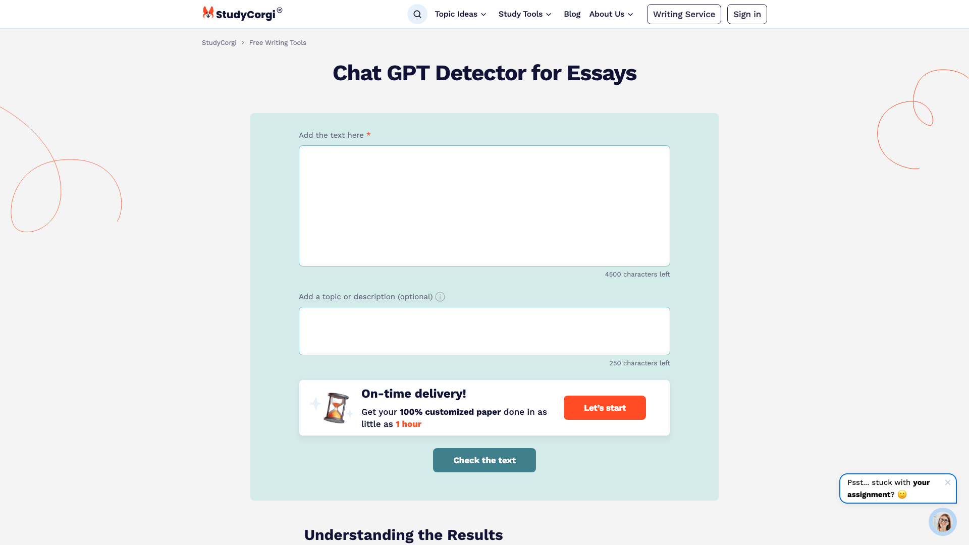 StudyCorgi ChatGPT Detector 截图 1