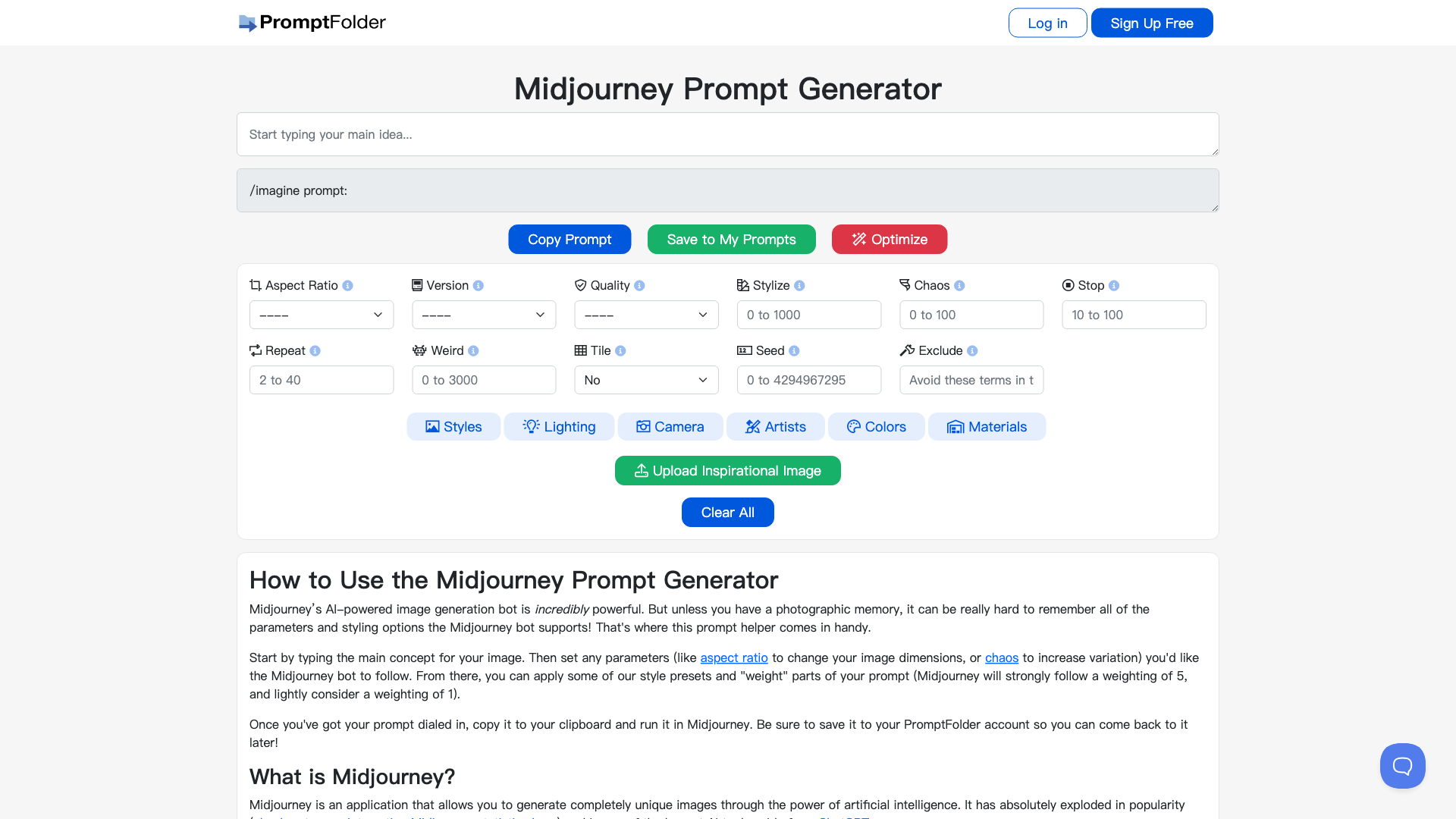 MJ Prompt Tool 截图 1