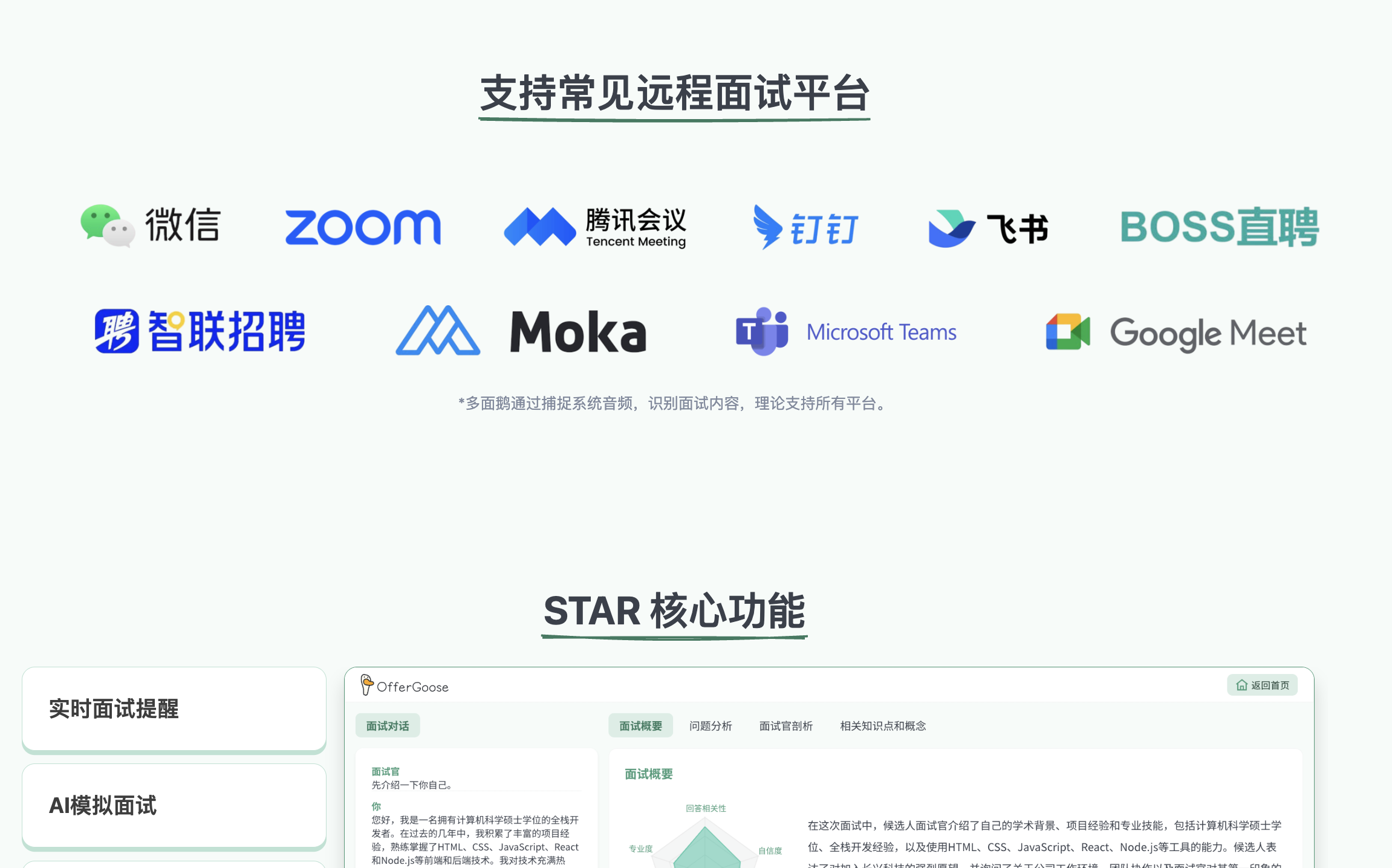 OfferGoose-面向求职者的 AI 面试平台 截图
