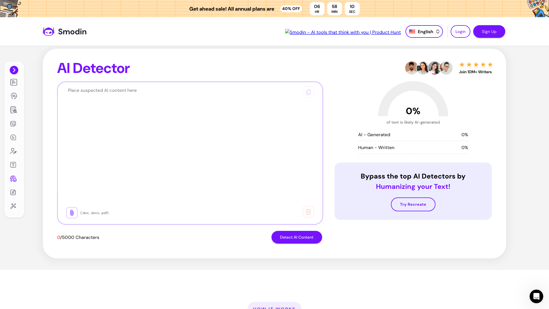 Smodin AI Content Detector 截图 1